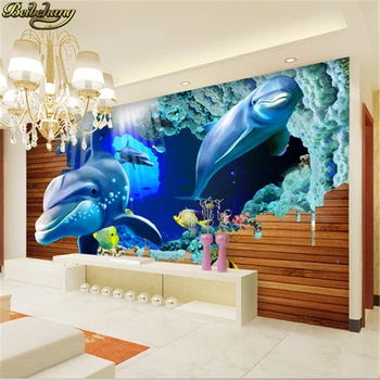 большая фреска beibehang Европейский телевизионный фон обои гостиная спальня Подводный мир 3D стереоскопические обои