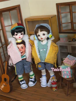 Одежда для кукол BJD для кукол 1/6 Yosd, пальто для кукол 1/4 MSD, Желто-Розовая куртка, Аксессуары для кукольной одежды, подарок 