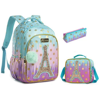 Школьная сумка, рюкзак для детей, Рюкзаки для школы, подростков, девочек, школьные сумки с башней из блесток, школьные принадлежности для девочек