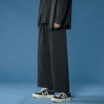 ОДЕЖДА Корейская Мода Черные Шаровары Harajuku 2023 Комбинезон Японская Уличная Одежда Спортивные Брюки Y2k Хлопчатобумажные Брюки для бега Трусцой