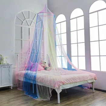 Радужный ночник звезда принцесса ветер зонтичная сетка потолочный купол москитная сетка детская кровать детская кровать москитная сетка для взрослых универсальная