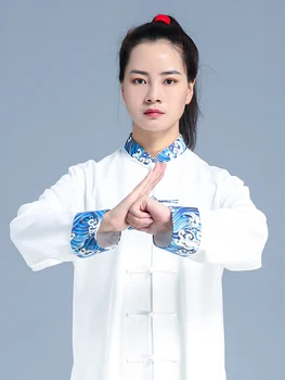 Льняная Смесь Кунг-фу Тайцзи Одежда Для Боевых искусств Тайцзицюань Ушу Униформа Для Соревнований Белый Новый Стиль 2022 Года