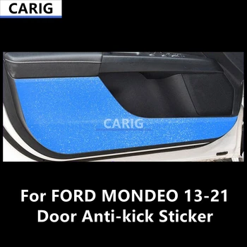 Для FORD MONDEO 13-21 Дверная наклейка с защитой от ударов, Модифицированная пленка для салона автомобиля из углеродного волокна, модификация аксессуаров