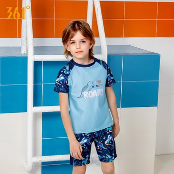 361 ° Детский профессиональный комплект из двух предметов, водонепроницаемая рубашка для плавания, плавки для мальчиков, быстросохнущий купальник для серфинга, защита от сыпи на пляже, купальный костюм