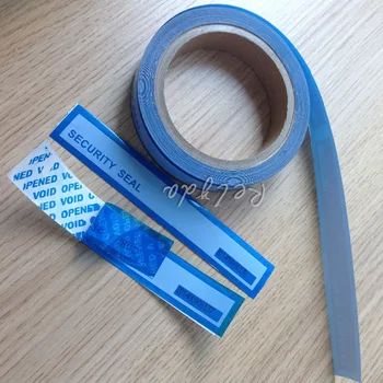1шт Бесплатная доставка, изготовленные на заказ ленты для защиты от несанкционированного доступа, клейкие защитные уплотнения, анти-поддельные этикетки, пустые ОТКРЫТЫЕ синие наклейки 25 мм * 30 м