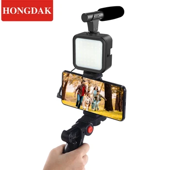 Комплект для видеоблогинга HONGDAK, оборудование для видеосъемки со штативом, Bluetooth-управление для зеркальной камеры, смартфон, набор TIKTOK