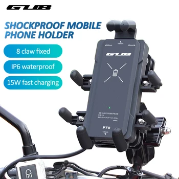 GUB Мотоциклетный держатель для телефона 15 Вт Беспроводное зарядное устройство USB Быстрая Зарядка Велосипед Подставка для смартфона Поддержка мобильного телефона 360