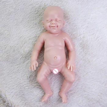3,1 кг Возрожденная Кукла-Младенец, Силиконовая Кукла с Улыбкой для Всего Тела, Неокрашенная Кукла-младенец 