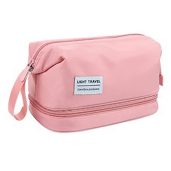 1 шт., женская двойная сумка для стирки, косметический органайзер для деловых поездок, розовый