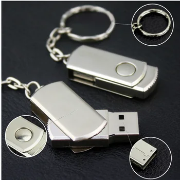 Модный Металлический Флешка Mini Cle USB Flash Drive Memory Stick 64 гб 32 ГБ 8 ГБ 4 гб Диск для Хранения Реальной Емкости Оптовый Подарок с Пользовательским Логотипом