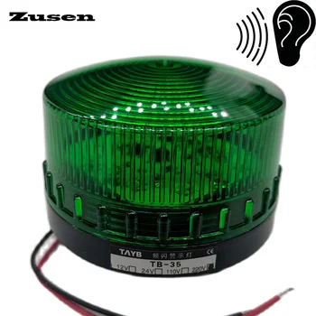 Zusen TB35-G-J с зуммером 12 В 24 В 110 В 220 В, Зеленая сигнализация безопасности, Стробоскопический сигнал, Маленькая сигнальная лампа, светодиодная лампа