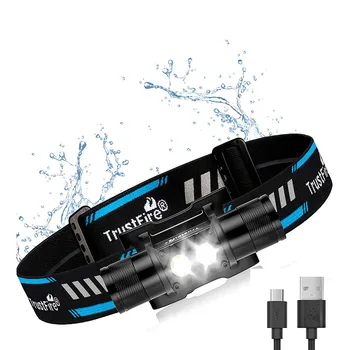 Trustfire H5R светодиодный налобный фонарь 18650 аккумулятор USB перезаряжаемая фара 600lm с двумя головными фонарями фонарь для рыбалки охотничий лагерь