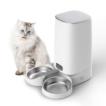 Видео Автоматическая кормушка для домашних животных с HD-камерой, Дозатор корма для кошек и собак, Wi-Fi с камерой, 4L, 2-полосное аудио управление по мобильному телефону