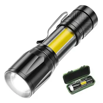 Встроенный Аккумулятор, факел с увеличенным Фокусным расстоянием, Мини светодиодный фонарик, Регулируемая ручка на 2000 Люмен, Водонепроницаемый светильник для активного отдыха