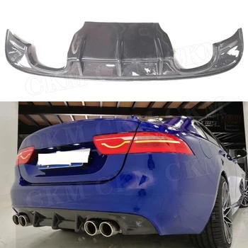 Диффузор заднего бампера автомобиля из углеродного волокна для Jaguar XE Седан 4 Двери 2015 2016 2017 FRP Неокрашенный черный задний спойлер