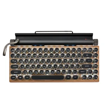 Клавиатура для пишущей машинки в стиле ретро, беспроводные механические клавиатуры Bluetooth, 83 клавиши, компьютерная клавиатура для игр на портативных ПК