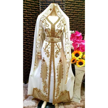 Белое африканское платье, Необычная Абайя, Дубайский кафтан, расшитое бисером Марокканское платье, Женская европейская и американская мода