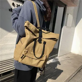 Холщовая женская сумка через плечо большой емкости, японская и корейская трендовая женская сумка, повседневный модный универсальный студенческий рюкзак для женщин
