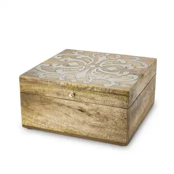 Деревянная коробка с металлической инкрустацией Heritage с крышкой.
