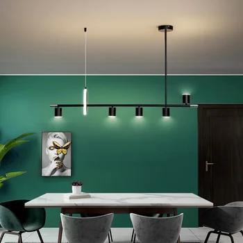 Простая светодиодная ресторанная люстра в скандинавском стиле, Минималистичное освещение ресторана, бара, кухонного бара, Современная люстра