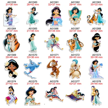 Печатный мультфильм Disney Jasmine Princess Плоский кабошон из смолы с плоской спинкой для бантов 