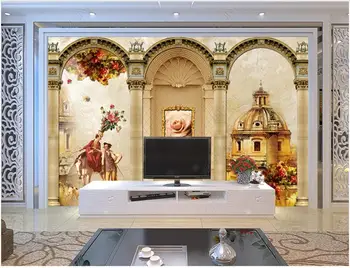 Изготовленная на заказ фотообоя 3d обои Европейская Римская Колонна Картина маслом Пейзаж домашний декор гостиная обои для стен 3 d