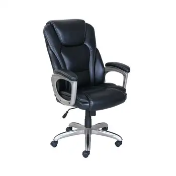 Коммерческое офисное кресло из клееной кожи с эффектом памяти, вместимость 350, черный