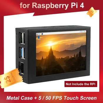 3,5-Дюймовый Дисплей Raspberry Pi 4 5 50 Кадров в секунду 480x320 Пикселей Сенсорный Экран Монитора Металлический Корпус Алюминиевый Корпус для Raspberry Pi Model B
