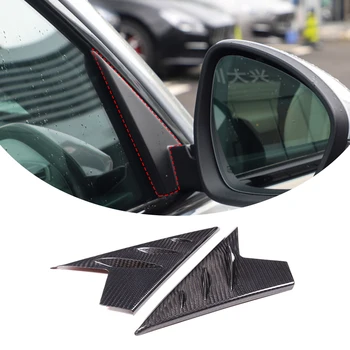 Для 22 Maserati Grecale передняя А-образная стойка треугольная декоративная крышка аксессуары для отделки экстерьера автомобиля из настоящего углеродного волокна