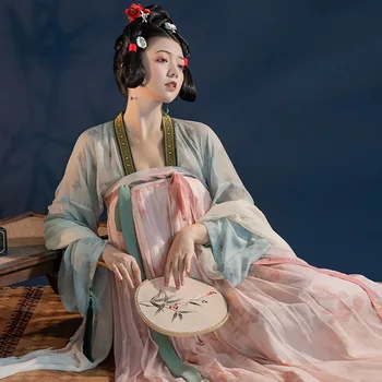Платье Принцессы Династии Тан Hanfu Lady, китайская аутентичная оригинальная фея, весна, полный комплект элегантного костюма с принтом Супер Феи