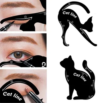 Трафареты для Подводки Cat Line Black Pro Eye Makeup Tool Eye Template Shaper Model Легко Накладываемые Трафареты Cat Line Eyeliner Card