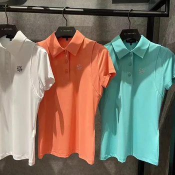 Южная Корея, одежда для гольфа, женская футболка с коротким рукавом, быстросохнущая дышащая тонкая летняя новая спортивная рубашка поло