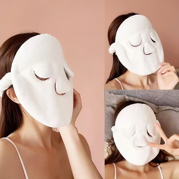 Полотенце для лица 24x26 см, белая увлажняющая маска для салона красоты и горячего холодного компресса, утолщенное полотенце для лица из кораллового флиса