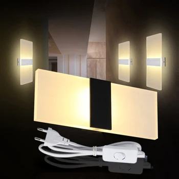 Акриловые бра Настенные светильники Современный светодиодный настенный светильник LED Для помещений Модные Простые Настенные светильники Теплый Белый Холодный белый Лестница в ванную комнату