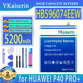 YKaiserin 5200 мАч Сменный аккумулятор HB596074EEW для мобильного телефона HUAWEI P40 PRO + P40PRO Batteria