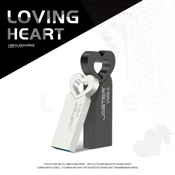 JASTER Cute Heart USBфлэш-накопители 64 ГБ Высокоскоростной флеш-накопитель 32 ГБ Реальной емкости Memory Stick Rose Gloden Pendrive Креативный подарок