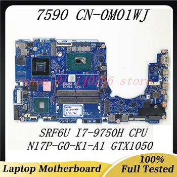 Материнская плата CN-0M01WJ 0M01WJ M01WJ Для Ноутбука Dell Vostro 15 7590 Материнская плата С процессором i7-9750H 2,6 ГГц GTX1050 GPU 100% Полностью Протестирована
