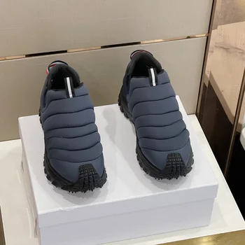 Модная брендовая обувь M Kawaii в форме гусеницы Для Мужчин, Однотонные темно-синие мужские кроссовки без застежки в полоску, Harajuku, спортивная Повседневная обувь