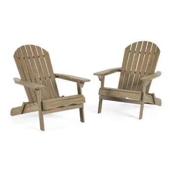 Складной деревянный стул Morgan Adirondack, комплект из 2 предметов, серый