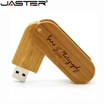 JASTER Подгоняет выгравированный логотип деревянный вращающийся usb 2.0 memory stick флэш-накопитель 128 МБ 4 ГБ 8 ГБ 16 ГБ 32 ГБ (1 шт. бесплатный логотип)