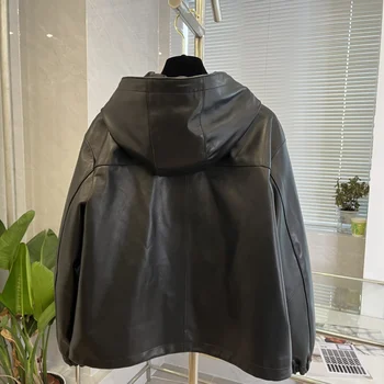 Двусторонняя кожаная куртка, фурнитура по индивидуальному заказу Cool Girl, черная,