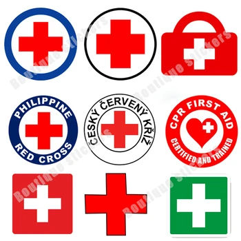 M516# Персонализированная Наклейка с Красным Крестом, Знак Красного Креста, Знак Первой помощи, Наклейка Первой Помощи, Круглая Наклейка Боевого Медика, Автомобильные Аксессуары