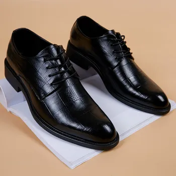 Новая Черная мужская обувь для костюмов, Вечерние мужские модельные туфли, Итальянские кожаные Zapatos Hombre, Официальная обувь, Мужские офисные Sapatos Social Masculino