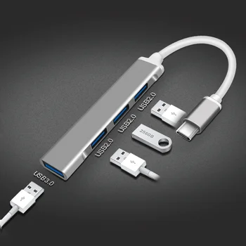 4 В 1 USB C концентратор 3,0 2,0 Type C 3,1 4 Порта Мультиразветвитель Адаптер OTG Для HUAWEI Lenovo Macbook Pro 13 15 Air Pro
