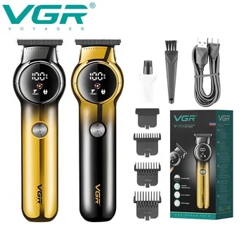 VGR Триммер для волос Профессиональная Машинка для стрижки волос с Турбонаддувом, Парикмахерская Машинка-триммер Type-C, USB-зарядка, Машинки для стрижки волос для мужчин V-989