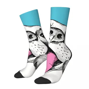 Забавный Сумасшедший носок для мужчин С изображением Веселой Собаки, любителя собак в стиле хип-хоп, Качественный носок для экипажа с рисунком, Бесшовный подарок