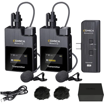 COMICA BoomX-D UC2 (TX + TX + UC RX) 2,4 G Цифровой Беспроводной микрофон Конденсаторный Микрофон для Записи подкастов в прямом эфире