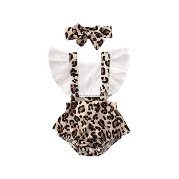 2 шт., леопардовый комбинезон для маленьких девочек, комбинезон, летняя одежда 0-24 м 2021, лидер продаж