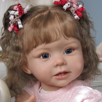 FEELWIND 55 см Возрожденная Кукла Для малышей Bonnie Baby С Укорененными Волосами Реалистичная Настоящая Мягкая На Ощупь Виниловая Кукла
