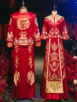 Китайское Традиционное свадебное платье с кисточками и бисером, одежда Невесты Чонсам Феникс, Платье Ципао с вышивкой